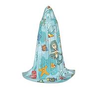 FHIZOAL Cape à capuche sirène méduse tropicale, poisson rouge, hippocampe, pour adolescents, déguisement, fêtes à thème, cosplay, carnaval, sorcière, vampires