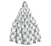 FHIZOAL Cape à capuche sur le thème d'Halloween avec tête de squelette monochrome pour Halloween, Noël, sorcière, vampires, faucheuse, costumade, fête