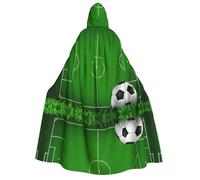 FHIZOAL Cape à capuche verte pour adulte - Pour cosplay, carnaval, fête - Faucheuse vampire mystérieuse