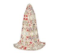 FHIZOAL Cape moderne à capuche florale pour adolescents - Pour déguisement, fêtes à thème, cosplay, carnaval, sorcière, vampires