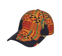 FHIZOAL Casquette de baseball classique à motifs africains pour papa, réglable, respirant, vintage, golf, gym, entraînement, sports de plein air, Noir , Taille unique