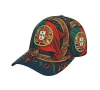 FHIZOAL Casquette de Baseball Classique avec Motif du Drapeau du Portugal - Casquette de Papa Réglable et Respirante - Vintage pour Golf, Gym, Entraînement, Sports en Plein Air, Noir , Taille unique