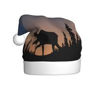 FHIZOAL Chapeau décoratif de Noël en forme d'orignal pour adulte - Chapeau en peluche doux et léger - Pour fête du Nouvel An