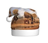 FHIZOAL Chapeau décoratif de Noël en peluche douce et légère pour la famille d'éléphants pour adultes