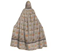 FHIZOAL Coquetier Nouilles Ramen Adulte Cape à Capuche Cosplay Carnaval Fête Faucheuse Vampire Mystérieux Masquerade