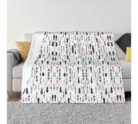 FHIZOAL Couverture polaire ultra douce en flanelle avec plumes et chaude, pour canapé, lit, salon, chambre à coucher