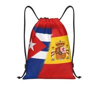 FHIZOAL Cuba et Espagne Sacs à cordon de serrage imperméables Sacs à dos de sport légers Yoga Entraînement Natation Voyage, Noir , S, Décontracté