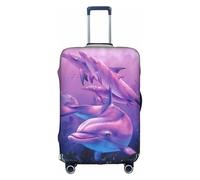 FHIZOAL Dolphins Art Housse élastique anti-rayures pour valise de voyage anti-poussière pour bagages de 45,7 à 81,3 cm, blanc, L, Classique