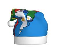 FHIZOAL Drapeau de l'Amérique du Sud - Chapeau décoratif de Noël pour adulte - Chapeau festif en peluche doux et léger - Fête du Nouvel An