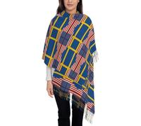 FHIZOAL Écharpe à pompons pour femme - Tendance - Pour l'automne et l'hiver - Pour le bureau, les voyages, Noir , taille unique