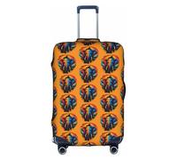 FHIZOAL Energetic Elephant Housse de protection élastique anti-rayures pour valise de voyage anti-poussière pour bagages de 45,7 à 81,3 cm, blanc, XL, Classique