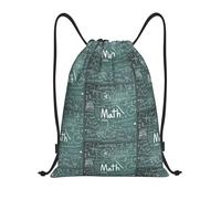 FHIZOAL Formulas Shapes Theory Math Leçon Word Sacs à cordon étanche Sports String Sacs à dos légers Yoga Entraînement Natation Voyage, Noir , M, Décontracté