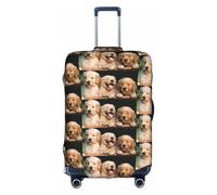 FHIZOAL Golden Retriever - Housse de protection élastique anti-rayures et anti-poussière pour bagages de 45,7 à 81,3 cm, blanc, M, Classique