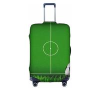 FHIZOAL Green Grass Field Soccer Playground The Ball Housse élastique anti-rayures pour valises de voyage anti-poussière pour bagages de 45,7 à 81,3 cm, blanc, M, Classique