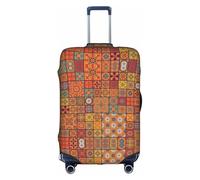 FHIZOAL Group of Housse de protection pour valise de voyage Motif géométrique marocain élastique anti-rayures Protection anti-poussière pour bagages de 45,7 à 81,3 cm, blanc, XL, Classique