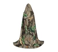 FHIZOAL Hardwoods Cape à capuche camouflage vert pour adolescents sorcières vampires Faucheuse Costume de fête à thème Comic Con