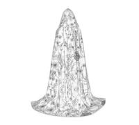 FHIZOAL Herbes florales et plantes herbacées Halloween Cape à capuche pour adolescents sorcières vampires Faucheuse Costume fêtes à thème Comic Con