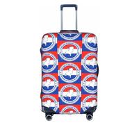 FHIZOAL Housse de protection élastique anti-rayures avec carte des Pays-Bas sur le drapeau pour bagages de 45,7 à 81,3 cm, blanc, XL, Classique