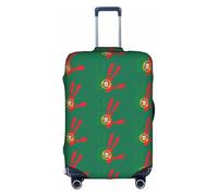 FHIZOAL Housse de protection élastique anti-rayures pour bagages de 45,7 à 81,3 cm - Motif drapeau du Portugal, blanc, L, Classique
