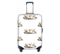 FHIZOAL Housse de protection élastique anti-rayures pour valise de voyage avec motif girafe, lion, éléphant, zèbre, pour bagages de 45,7 à 81,3 cm, blanc, XL, Classique