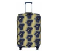 FHIZOAL Housse de protection élastique anti-rayures pour valise de voyage avec silhouette d'éléphant et anti-poussière pour bagages de 45,7 à 81,3 cm, blanc, M, Classique