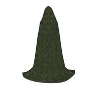 FHIZOAL Hunter Cape à capuche pour adolescents, sorcière, vampires, faucheuse et fête à thème, motif pétales de fleurs, vert