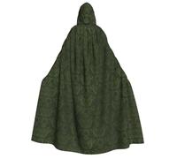 FHIZOAL Hunter Cape à capuche pour adulte Motif pétales floraux Vert Cosplay Carnaval Fête Faucheuse vampire mystérieuse mascarade