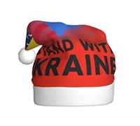 FHIZOAL I Stand Withukraine Chapeau décoratif de Noël pour adulte Chapeau festif en peluche douce et légère Fête du Nouvel An Vacances