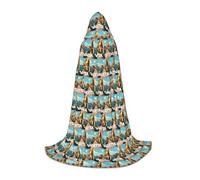 FHIZOAL Illustration de La Valette, Malte Cape à Capuche pour Adolescents Habiller Cape Fête à Thème Cosplay Carnaval Sorcière Vampires Costume