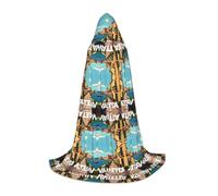 FHIZOAL Illustration de La Valette, Malte Halloween Cape à Capuche pour Adolescents Sorcière Vampires Faucheuse Costume Fêtes à Thème Comic Con