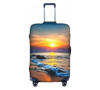 FHIZOAL Last Sun Rays of Over The Sea Waves Housse élastique anti-rayures pour valise de voyage anti-poussière pour bagages de 45,7 à 81,3 cm, blanc, L, Classique