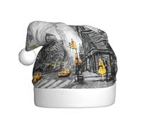 FHIZOAL Love From New York Chapeau décoratif de Noël pour adulte en peluche douce et légère