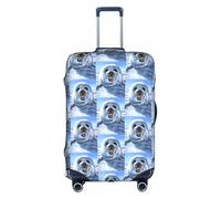 FHIZOAL Papier peint de peinture de phoque de harpe élastique, anti-rayures, couverture de valise, protection contre la poussière pour bagages de 45,7 à 81,3 cm, blanc, L, Classique