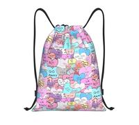 FHIZOAL Sac à dos coloré avec cordon de serrage en forme de cœur imperméable pour yoga, entraînement, natation, voyage, Noir , S, Décontracté