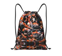 FHIZOAL Sac à dos de sport léger avec cordon de serrage pour carpe koï japonaise, Noir , M, Décontracté