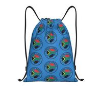 FHIZOAL Sac à dos léger avec cordon de serrage drapeau de l'Afrique du Sud - Pour yoga, entraînement, natation, voyage, Noir , M, Décontracté