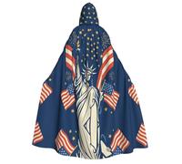 FHIZOAL Statue patriotique à capuche pour adulte, cape de vampire, sorcière, Halloween, Noël, cosplay, fêtes à thème