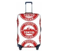 FHIZOAL Tokyo Housse de protection élastique anti-rayures pour valise de voyage anti-poussière pour bagages de 45,7 à 81,3 cm, blanc, M, Classique