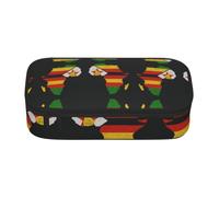 FHIZOAL Trousse à crayons avec motif carte du contour de l'Afrique, pochette de rangement pour enseignant, université, travail, Noir , One Size, Classique
