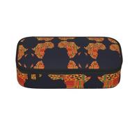 FHIZOAL Trousse à crayons en textile africain - Grande capacité - Pour enseignant, université, travail, Noir , One Size, Classique