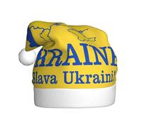 FHIZOAL Ukraine Suppor Chapeau décoratif de Noël pour adulte Chapeau festif en peluche douce et légère Fête du Nouvel An Vacances