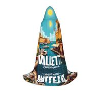 FHIZOAL Vue de La Valette, Malte Halloween Cape à Capuche pour Adolescents Sorcière Vampires Faucheuse Costume Fêtes à Thème Comic Con