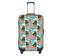 FHIZOAL Washington DC Housse de protection élastique anti-rayures pour bagages de 45,7 à 81,3 cm, blanc, L, Classique