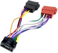 fhjwqronte Connecteur audio automobile Adaptateur de faisceau de câbles radio 16 broches, pour autoradio Alpine, connecteur Foriso, installation directe en Abs noir