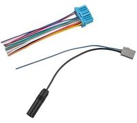 fhjwqronte Connecteur audio automobile Câble adaptateur de faisceau câbles Iso, pour et, radios, pour 12V, pour Interface pour Audio avec connecteur d'antenne Abs bleu