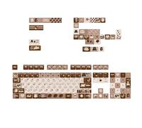 Fhkpsqkcn Lot de 131 touches de clavier mécanique à thème marron café