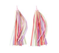Fhkpsqkcn Lot de 2 pompons colorés pour guidon de vélo Streamers Scooters Glands Arc-en-ciel pour décoration de vélo