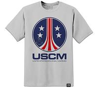 FHKQMLFQ Aliens USCM/Colonial Marines T T-Shirts à Manches Courtes LV-426 Alien Movie Nostromo Sulaco M41A Pulse Rifle T T-Shirts à Manches Courtes S-3XL Film(Small)
