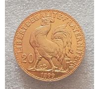 FHKQMLFQ Réplique de pièce commémorative de 20 francs Coq 1898-1906, Franc français, 1899