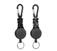 Fhlbestyu 2/4 PCS Porte-clés Extensibles, Porte Badges Mousqueton, Yoyo Enrouleur Rétractable de 60 cm avec Renforcé et Résistant